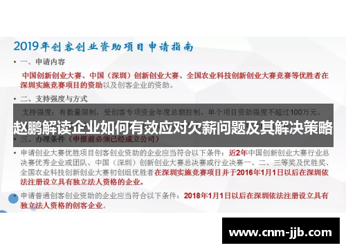 赵鹏解读企业如何有效应对欠薪问题及其解决策略 赵鹏解读企业如何有效应对欠薪问题及其解决策略